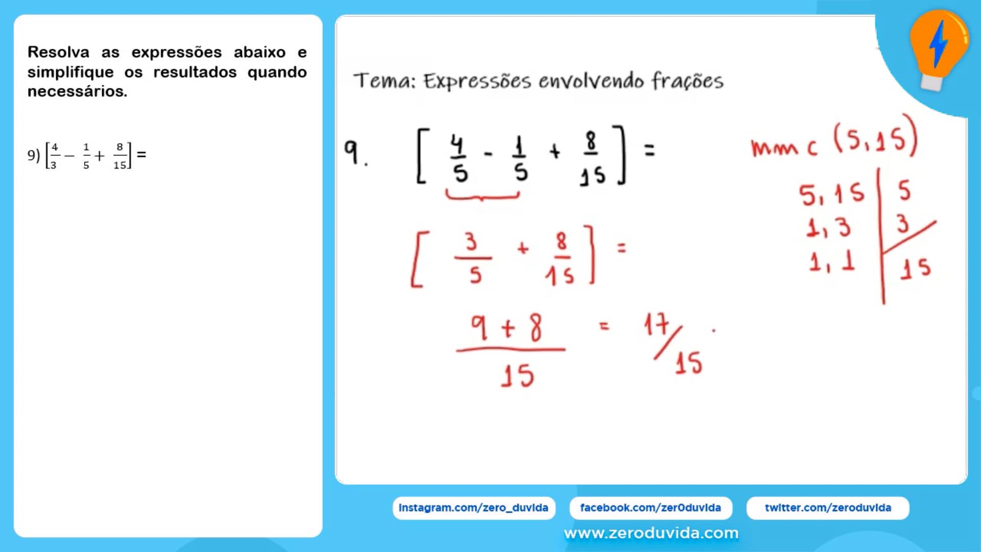 16 Q9 Expressões Envolvendo Frações On Vimeo