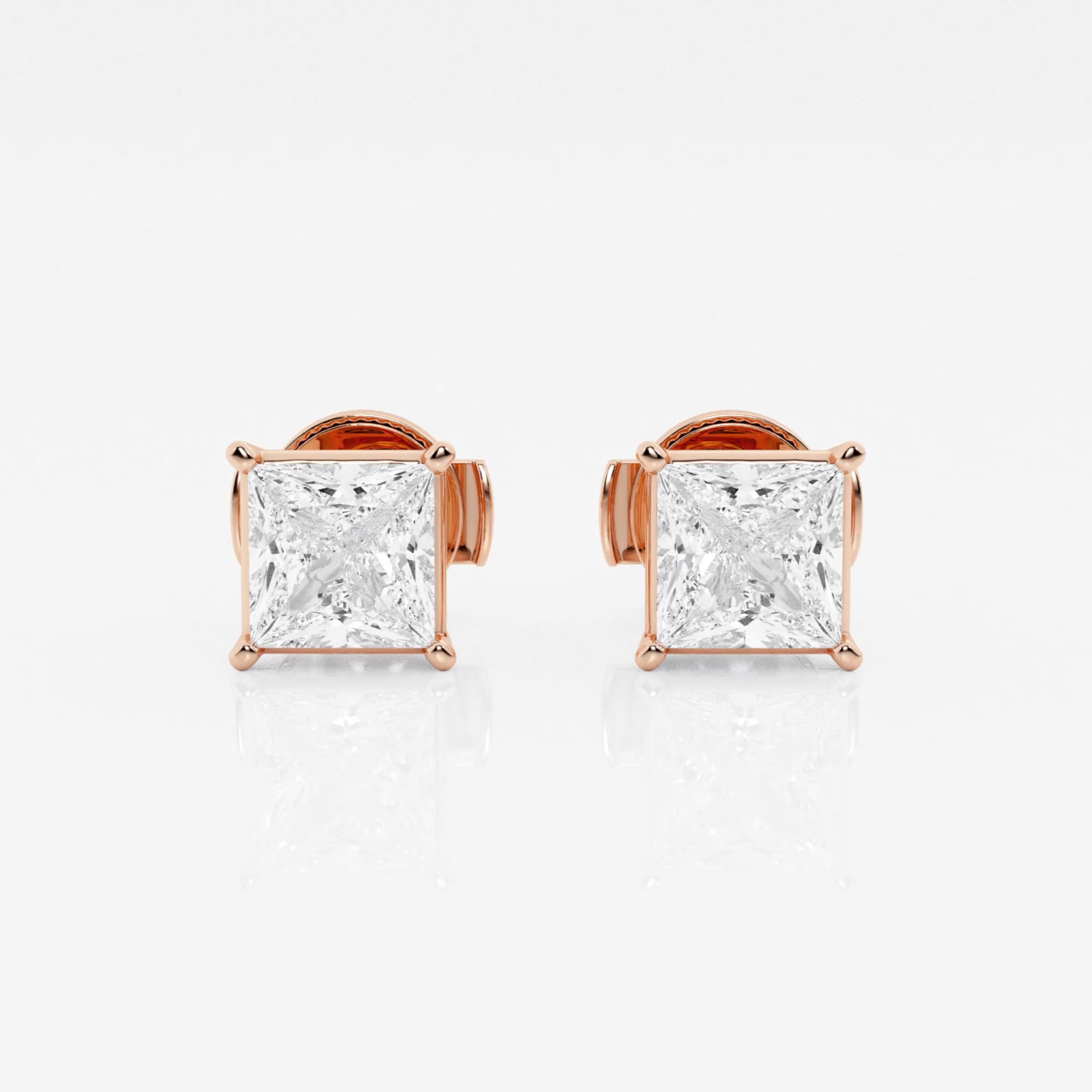 product video for 1 1/2 ctw Princess Lab Grown Diamond Solitaire Certified Stud Earrings