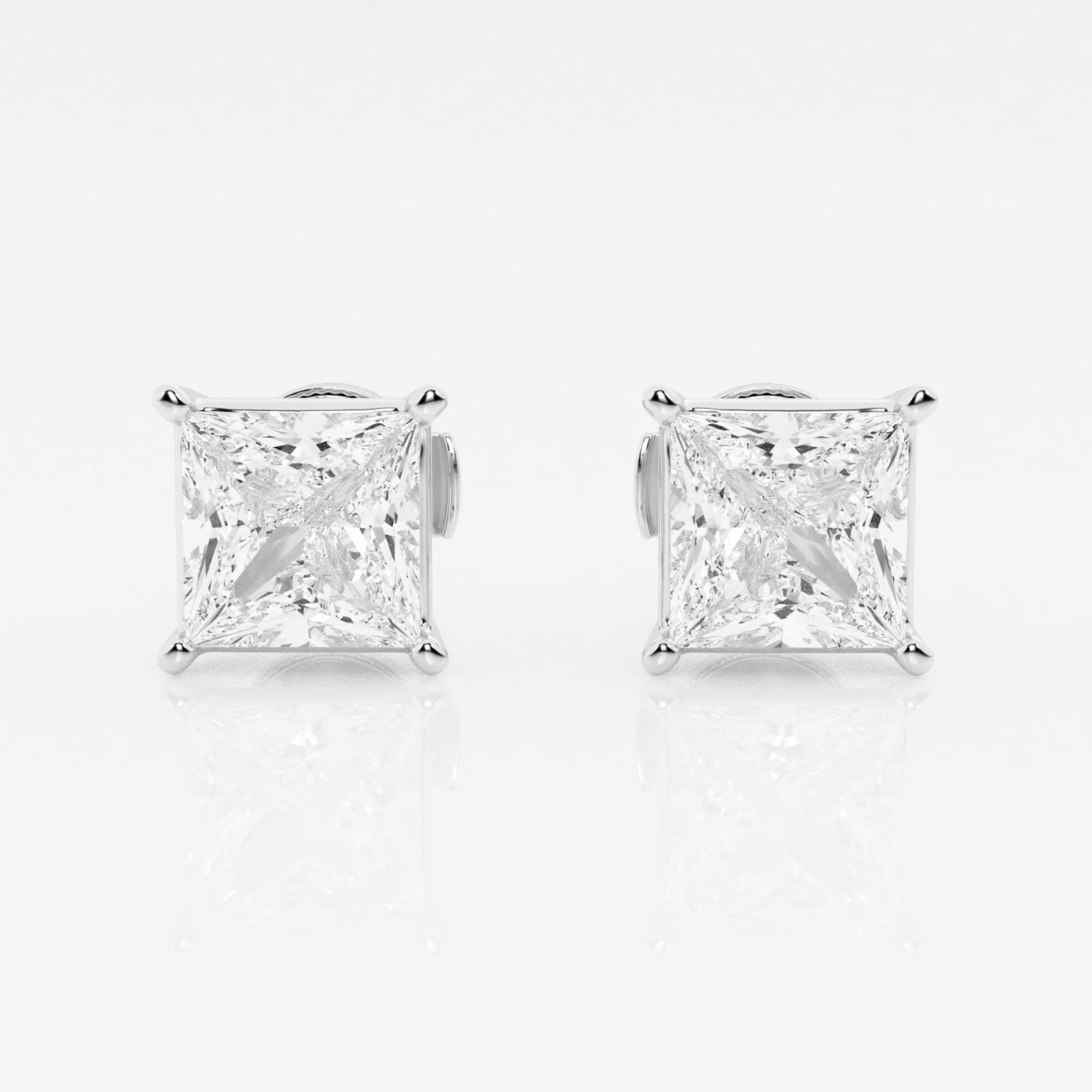 product video for 3 ctw Princess Lab Grown Diamond Solitaire Certified Stud Earrings