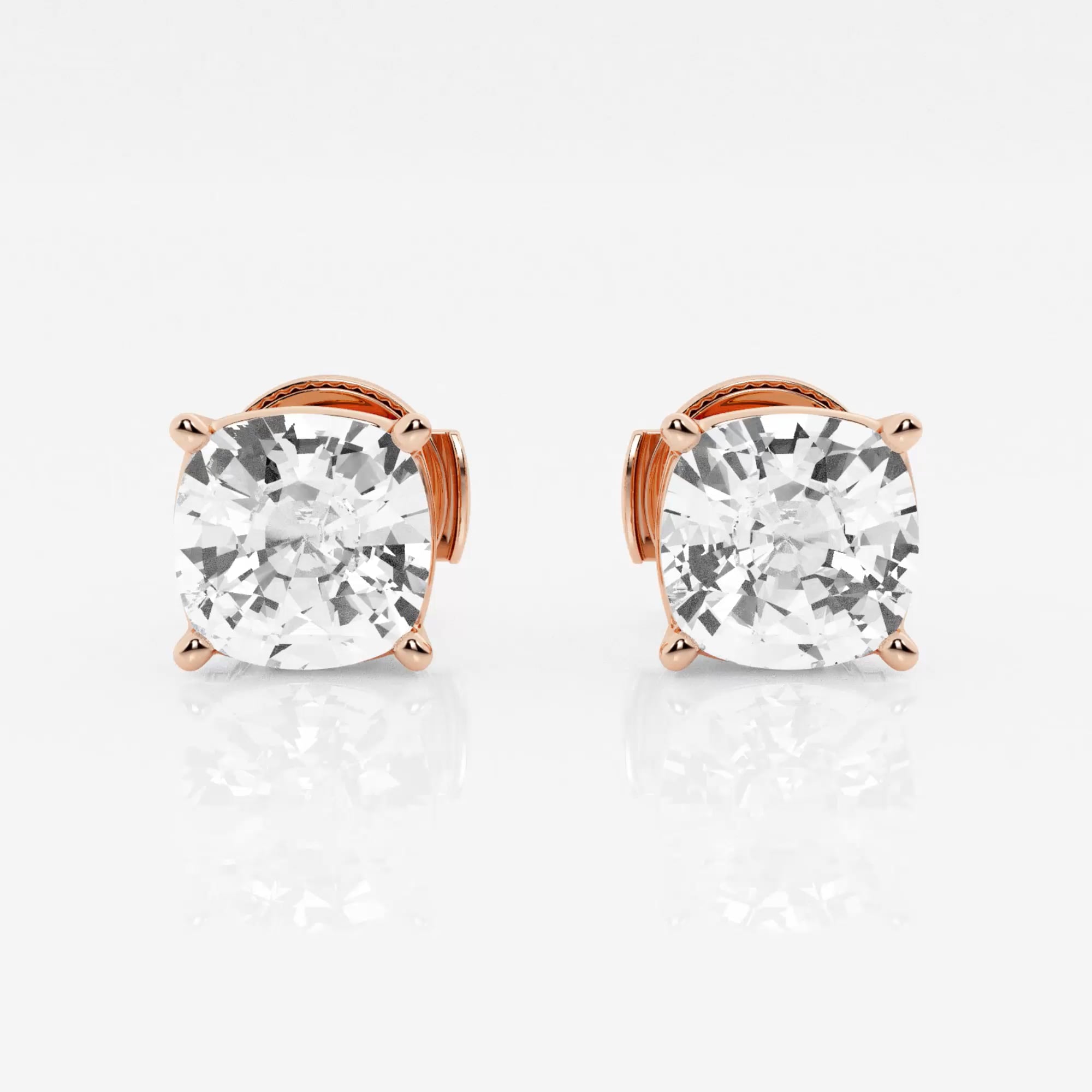 product video for 3 ctw Cushion Lab Grown Diamond Solitaire Certified Stud Earrings