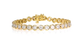 3.00 ct. t.w. Bezel-Set Diamond Tennis Bracelet in 18kt Gold Over Sterling