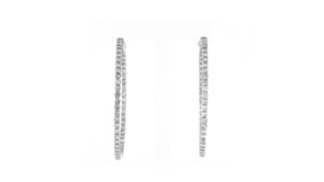 6.50 ct. t.w. Diamond Inside-Outside Hoop Earrings in 14kt White Gold