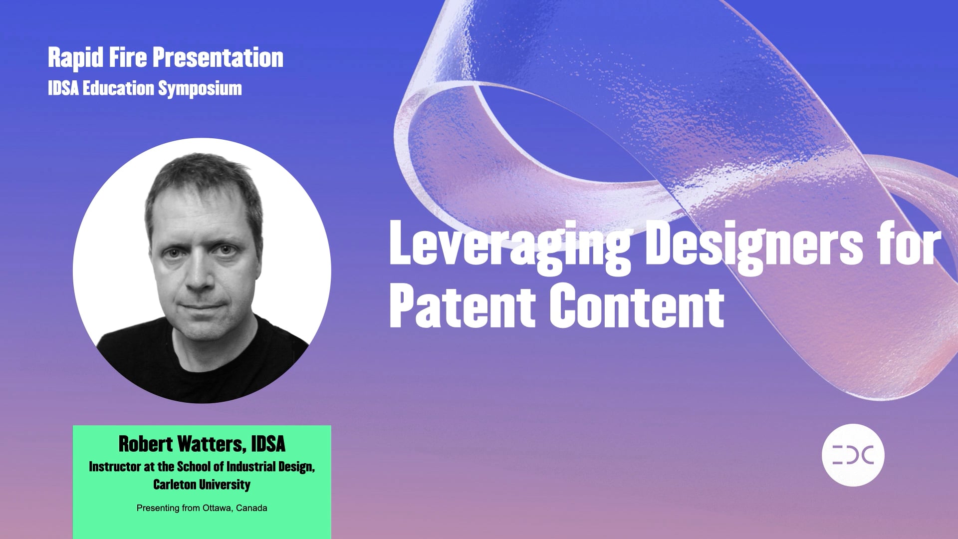 IDC 2021 - Robert Watters -  Leveraging Designers for Patent Content