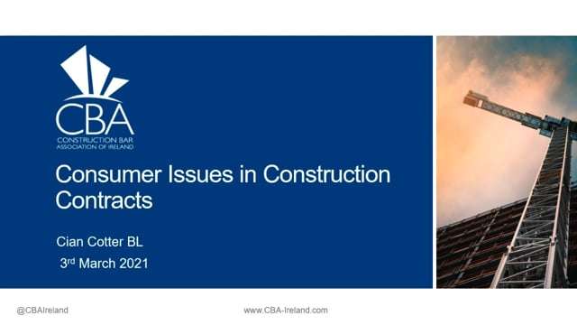 Consumer Issues in Construction