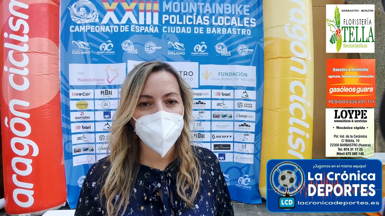 PILAR ABAD (Concejal Deportes Ayuntamiento Barbastro)  23 EDICIÓN DE MOUNTAINBIKE PARA POLICIAS LOCALES.  Campeonato de España Ciudad de Barbastro / 25.09.2021