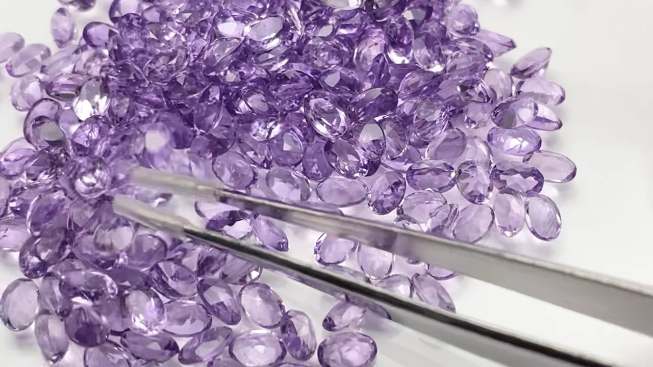 アメジスト（紫水晶） 穴なしオーバルファセットカット（ルース・裸石