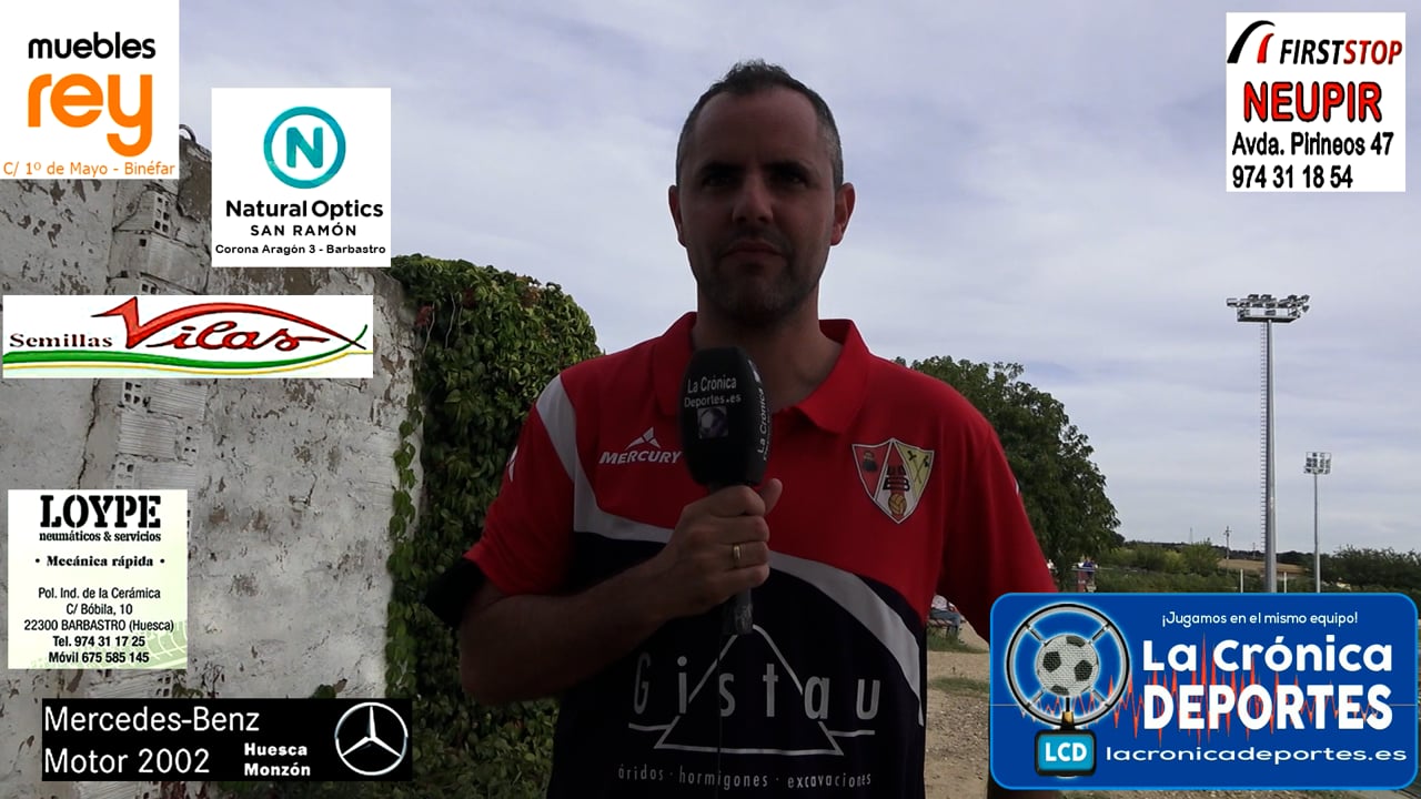 JOEL BORBÓN (Entrenador UDB Somontano) UDB Somontano 5-0 CD Sena / Jornada 1 / 2ª Regional Gr 2-1