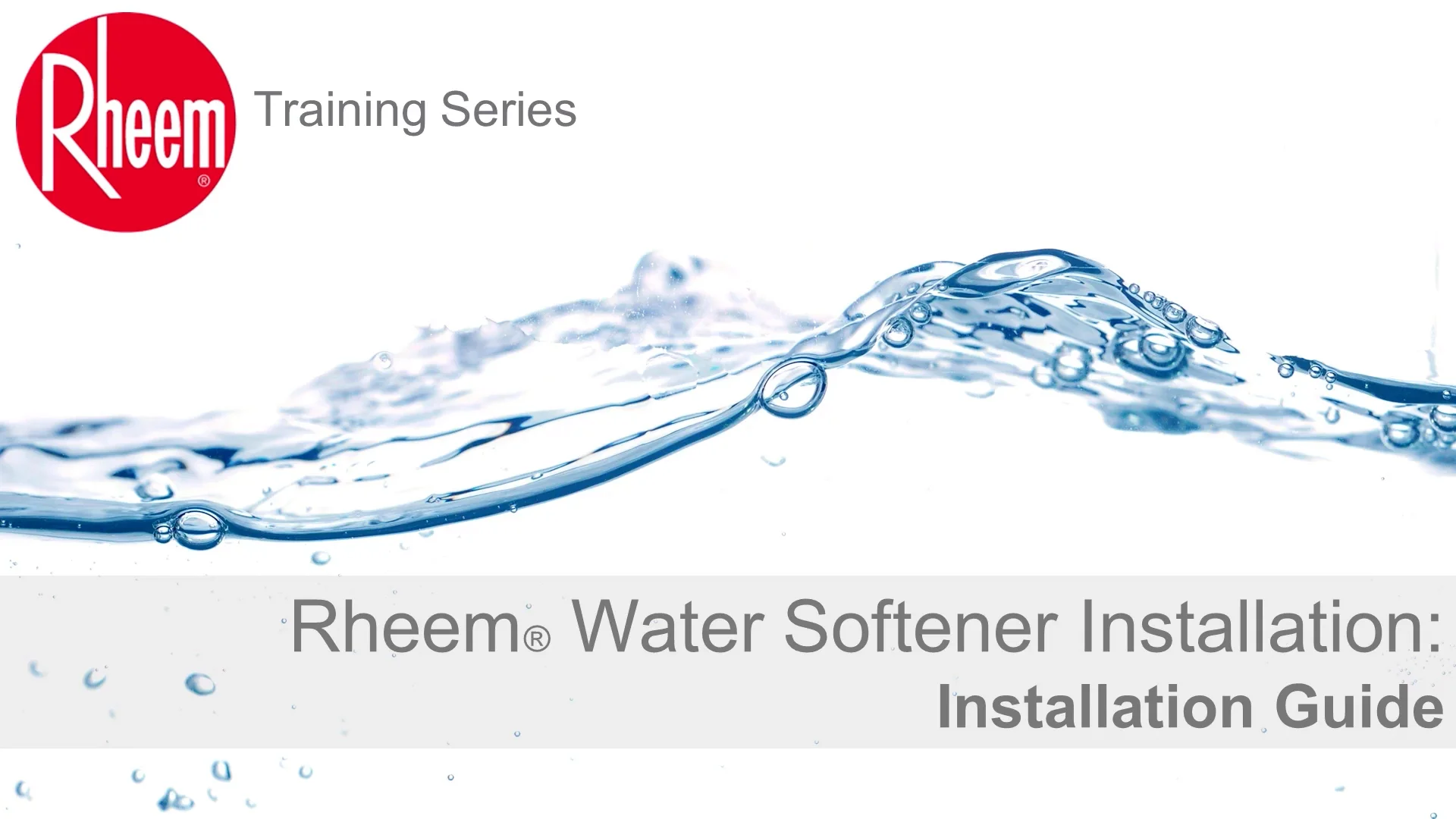Rheem water Softener installation on Vimeo