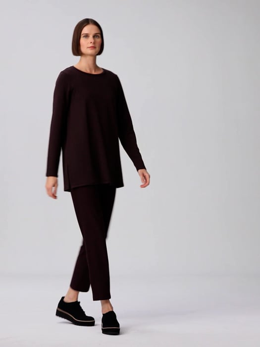 BNWT Eileen Fisher Slim Ankle Washable Stretch Crepe Pants w/Slits, Bark XL  $168