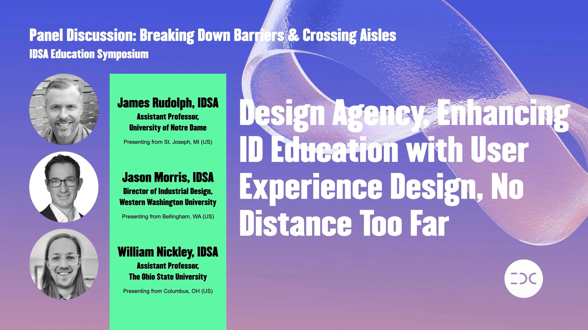 IDC 2021 - Panel Discussion - Breaking Down Barriers & Crossing Aisles