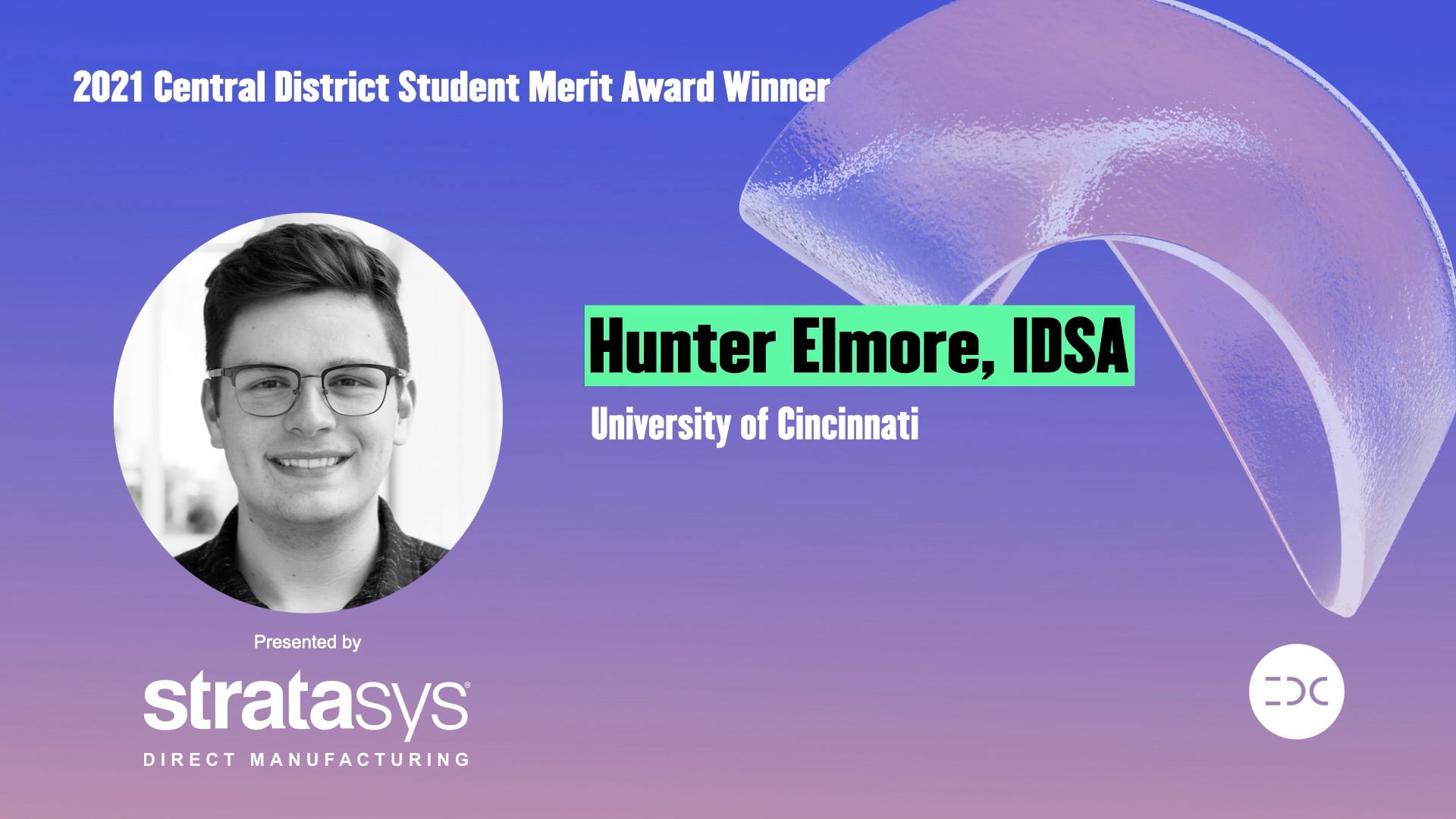 IDC 2021 - Hunter Elmore - 2021 Central District Student Merit Award Winner