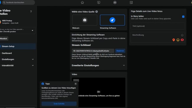 Neue Story Funktion für LIVE Videos