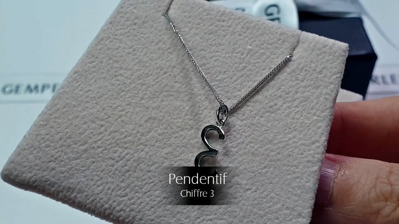 Pendentif Chiffre 3 - Or Blanc & Diamants | Gemperles