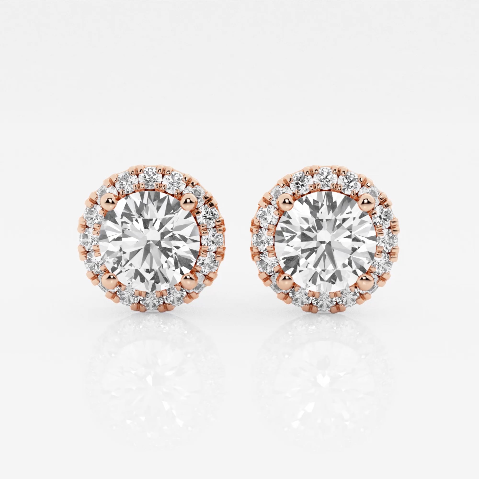 product video for 2 2/5 ctw Round Lab Grown Diamond Halo Certified Stud Earrings
