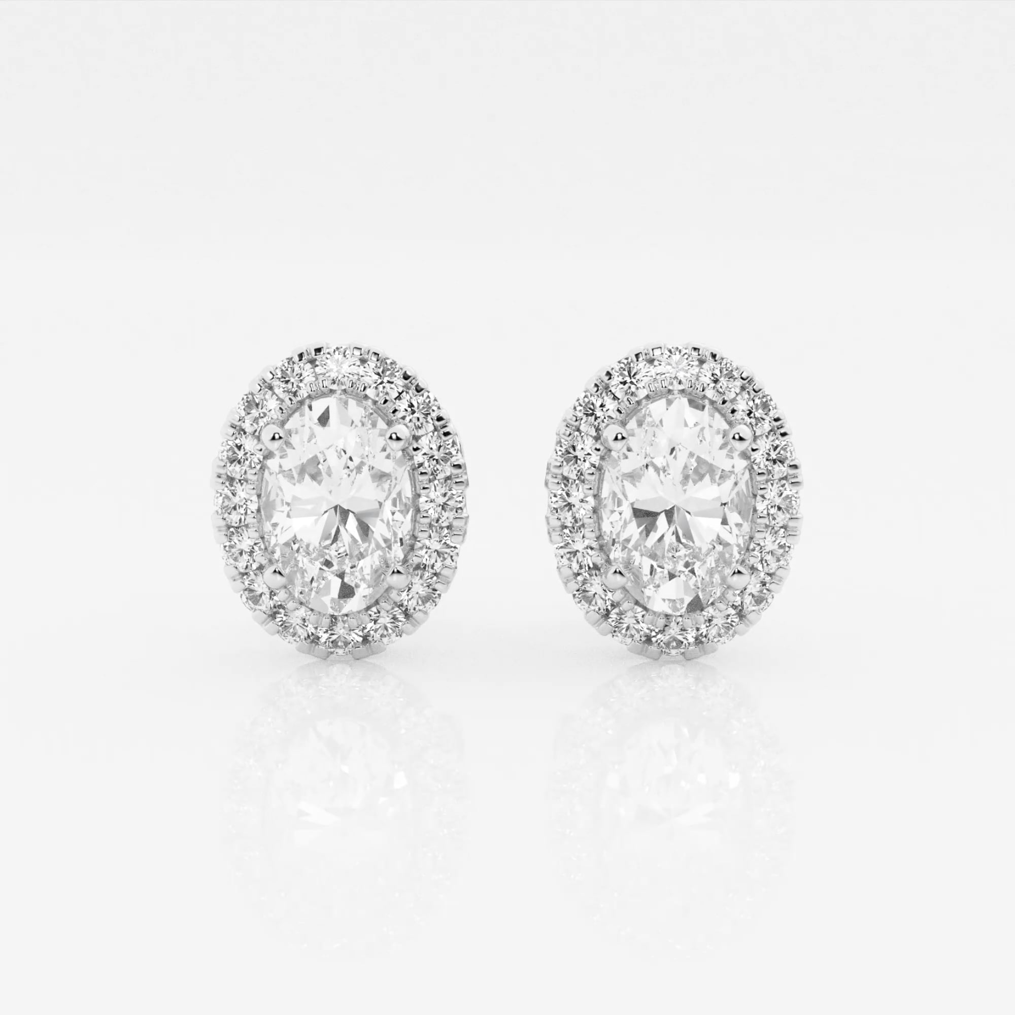product video for 1 7/8 ctw Oval Lab Grown Diamond Halo Certified Stud Earrings