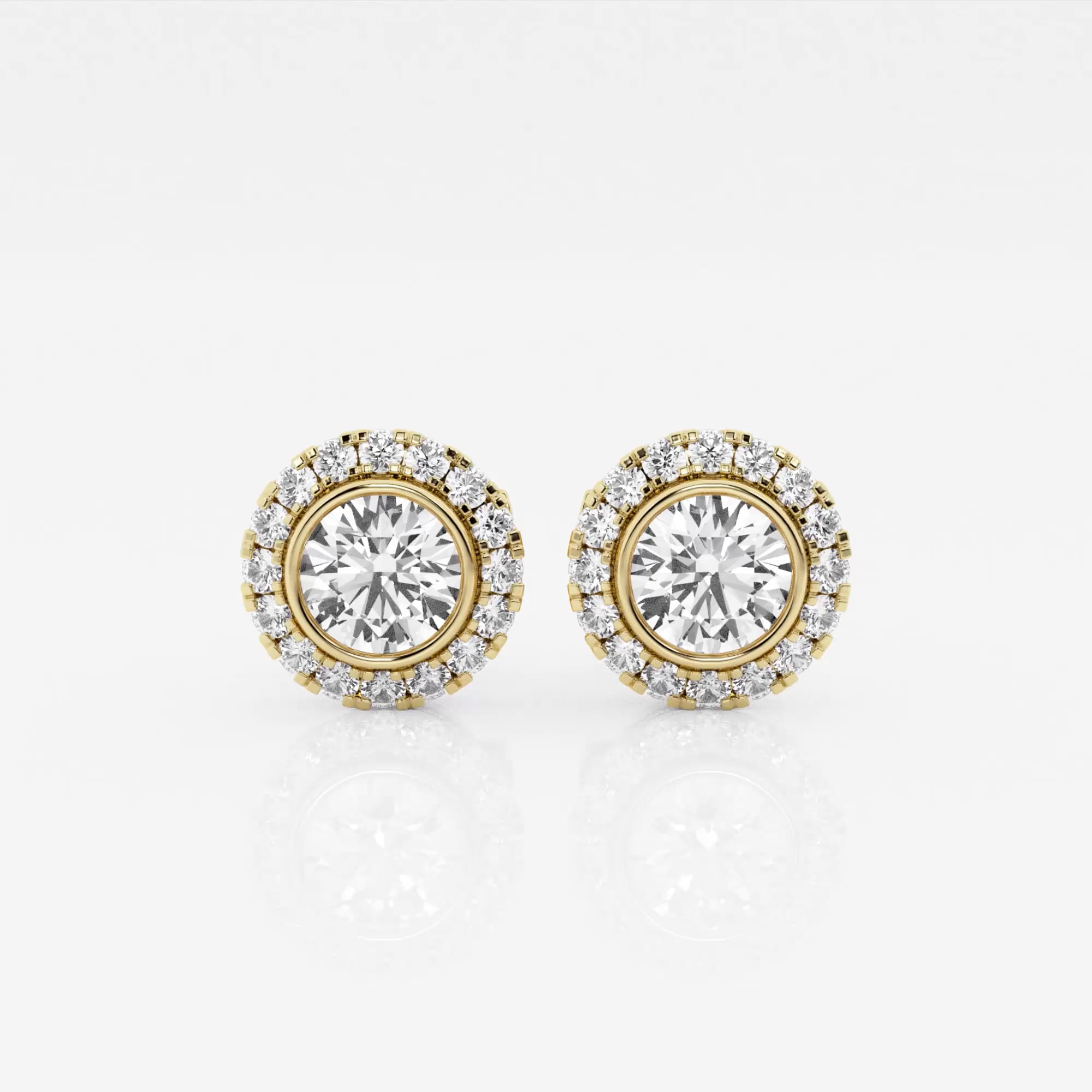 product video for 1 1/4 ctw Round Lab Grown Diamond Halo Stud Earrings