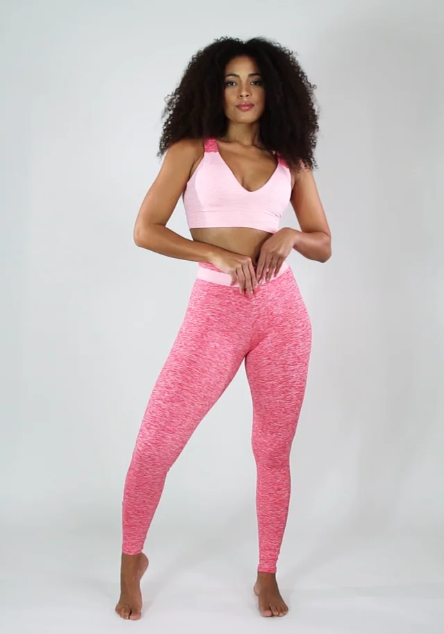 Calça legging energy com recorte em tela onça rosa