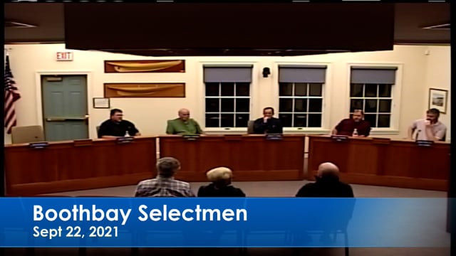 Boothbay Selectmen Sep 22, 2021