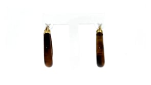 Tigereye Hoop Earrings in 14kt Yellow Gold