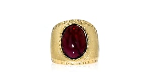 Italian 5.50 Carat Garnet Multi-Finished Ring in 18kt Gold Over Sterling
