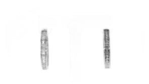 1.80 ct. t.w. Baguette CZ Inside-Outside Hoop Earrings in Sterling Silver