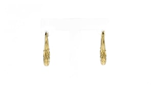 14kt Yellow Gold Floral Hoop Earrings