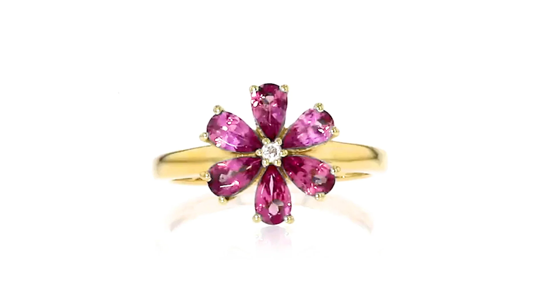 1.30 ct. t.w. Pink Tourmaline Flower Ring with White Topaz Accent
