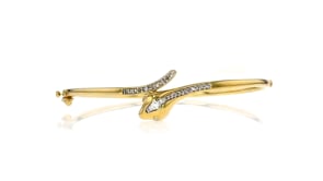 25 ct. t.w. Diamond Snake Bypass Bangle Bracelet in 18kt Gold Over Sterling