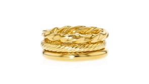 18kt Gold Over Sterling Jewelry Set Three Polished Rings