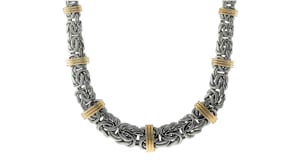 Graduated Byzantine Necklace in Sterling Silver and 14kt Yellow Gold