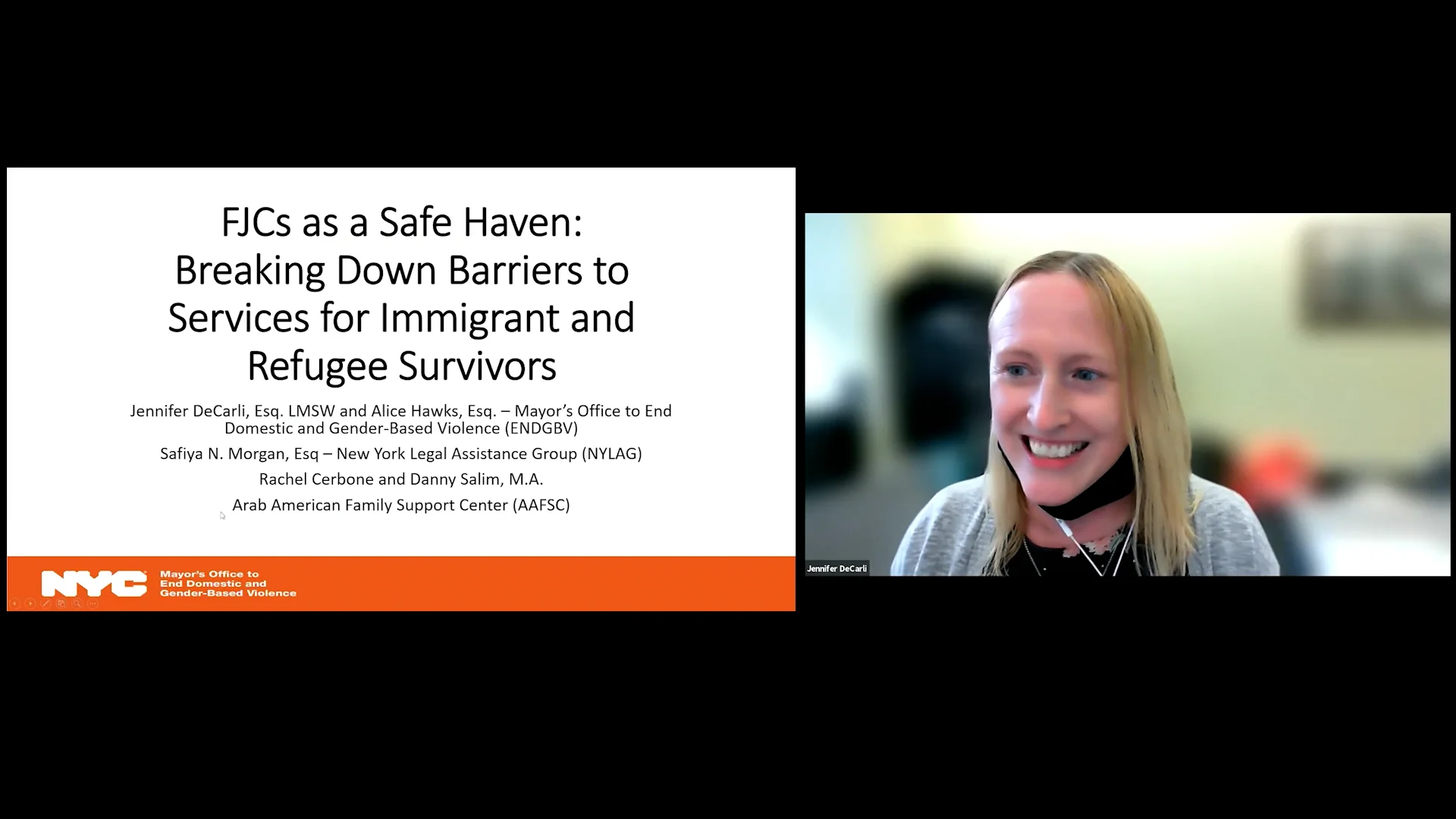 National Webinar FJCs as a Safe Haven: Breaking Down Barriers to Services  for Immigrant and Refugee Survivors