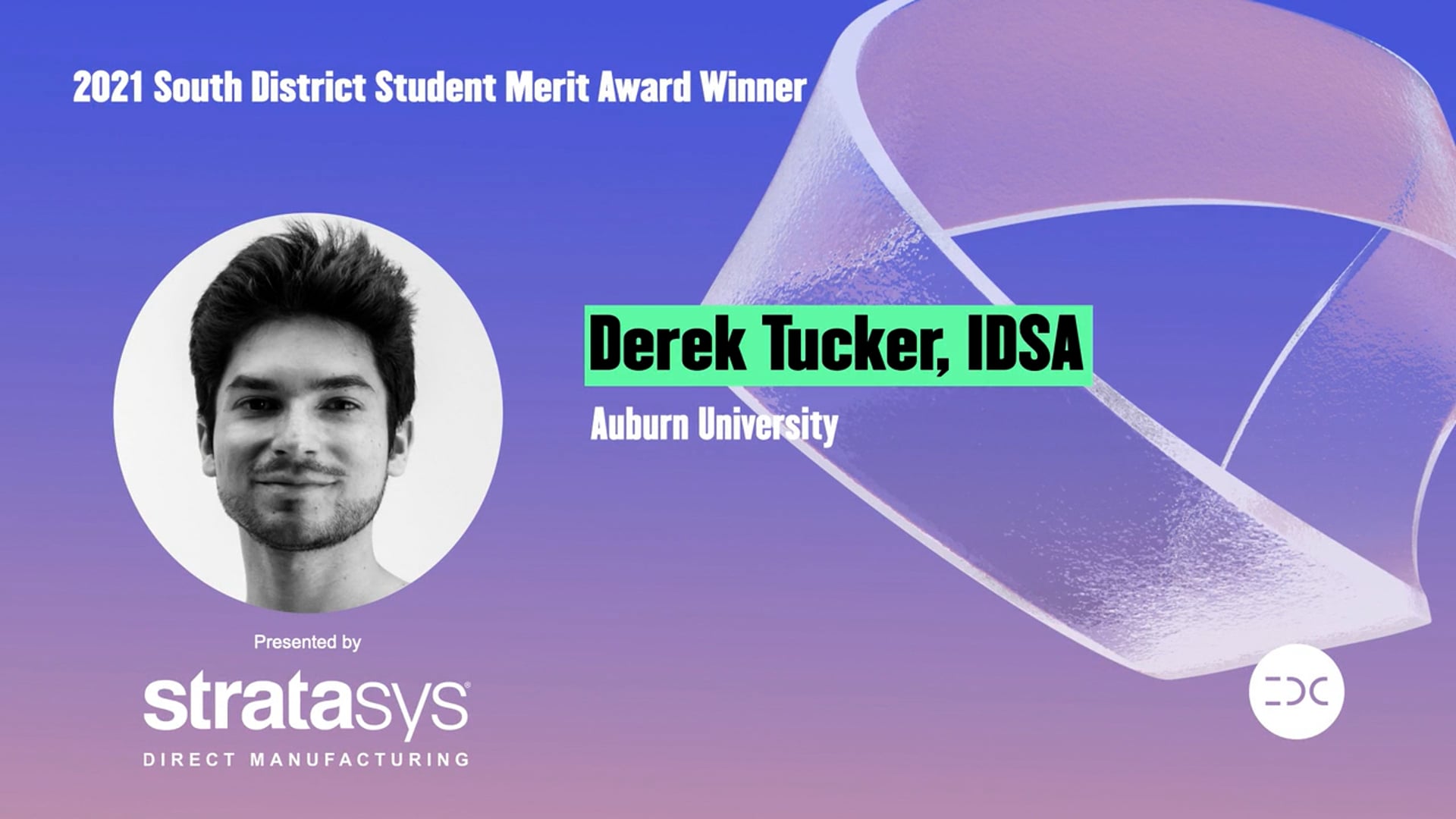 IDC 2021 - Derek Tucker - 2021 South District Student Merit Award Winner