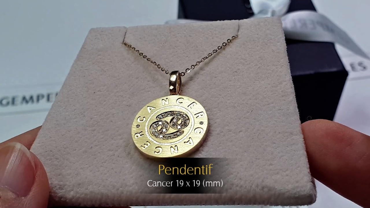Ciondolo Cancer 19x19 (mm) - Oro Giallo & Diamanti | Gemperles