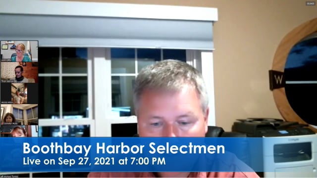 Boothbay Harbor Selectmen Sep 27, 2021