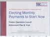 Monthly payment election process - Benefit due to divorce