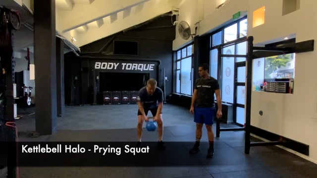 Kettlebell Halo - Prying Squat