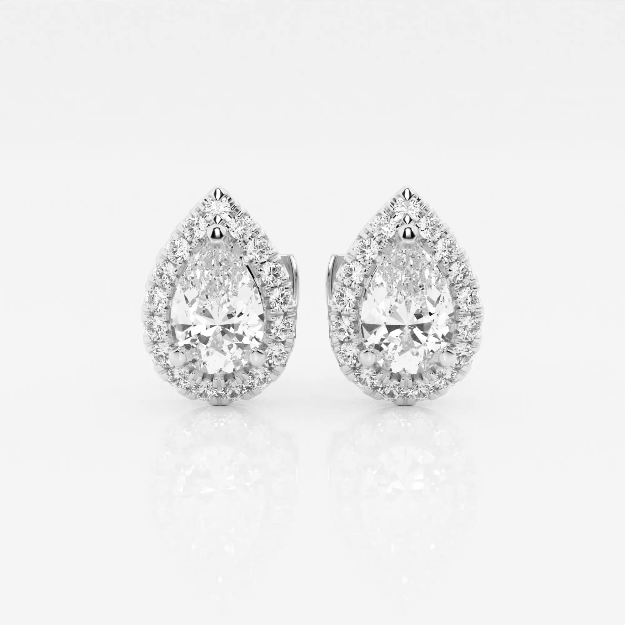 product video for 1 7/8 ctw Pear Lab Grown Diamond Halo Certified Stud Earrings