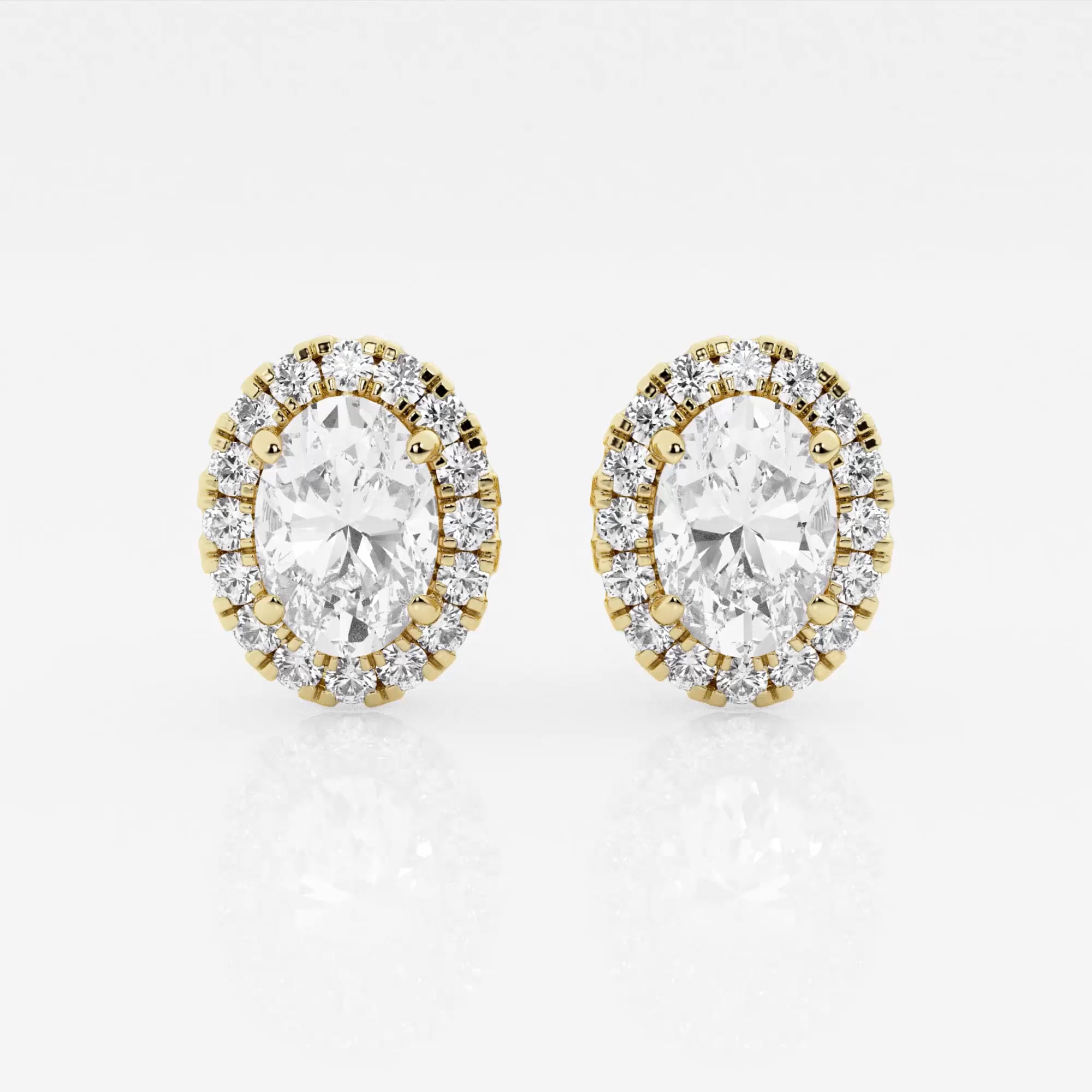 product video for 2 3/8 ctw Oval Lab Grown Diamond Halo Certified Stud Earrings