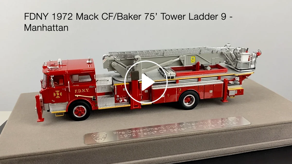 FDNY 1972 Mack® CF/Baker 75' Tower Ladder 9 - Manhattan Scale Model