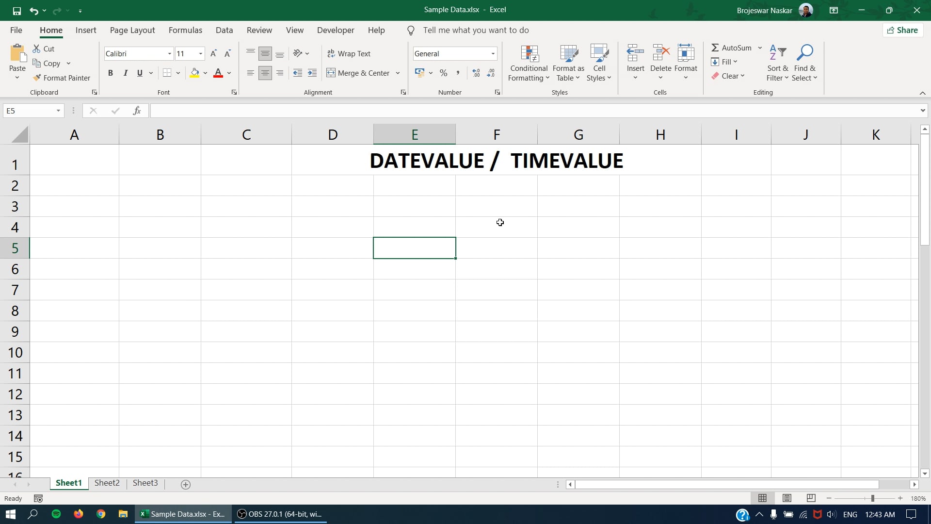 Excel: DATEVALUE & TIMEVALUE Functions