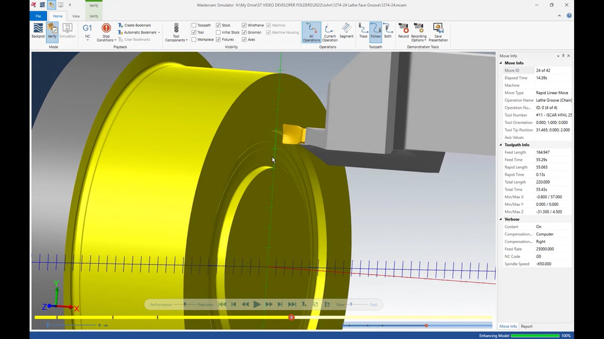 Lathe Face Groove