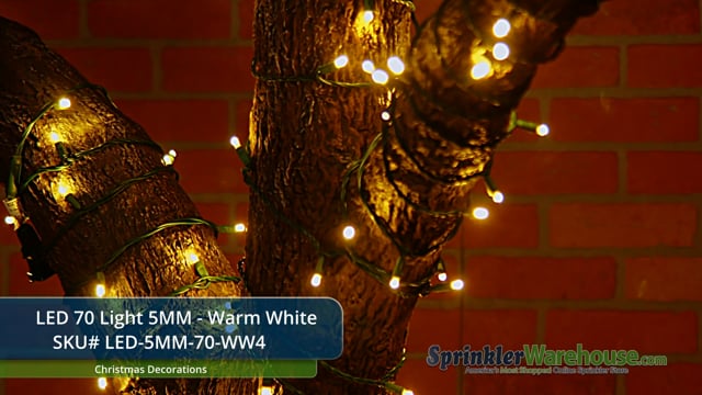 70 5mm warm white led christmas lights