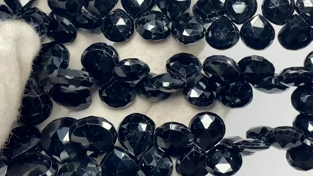 ブラックトルマリン マロン ブリオレットカット サイズ