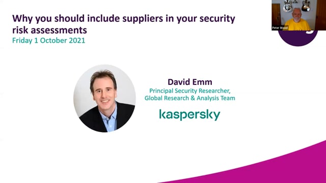 Friday 1 October 2021 - Why you should include suppliers in your security risk assessments