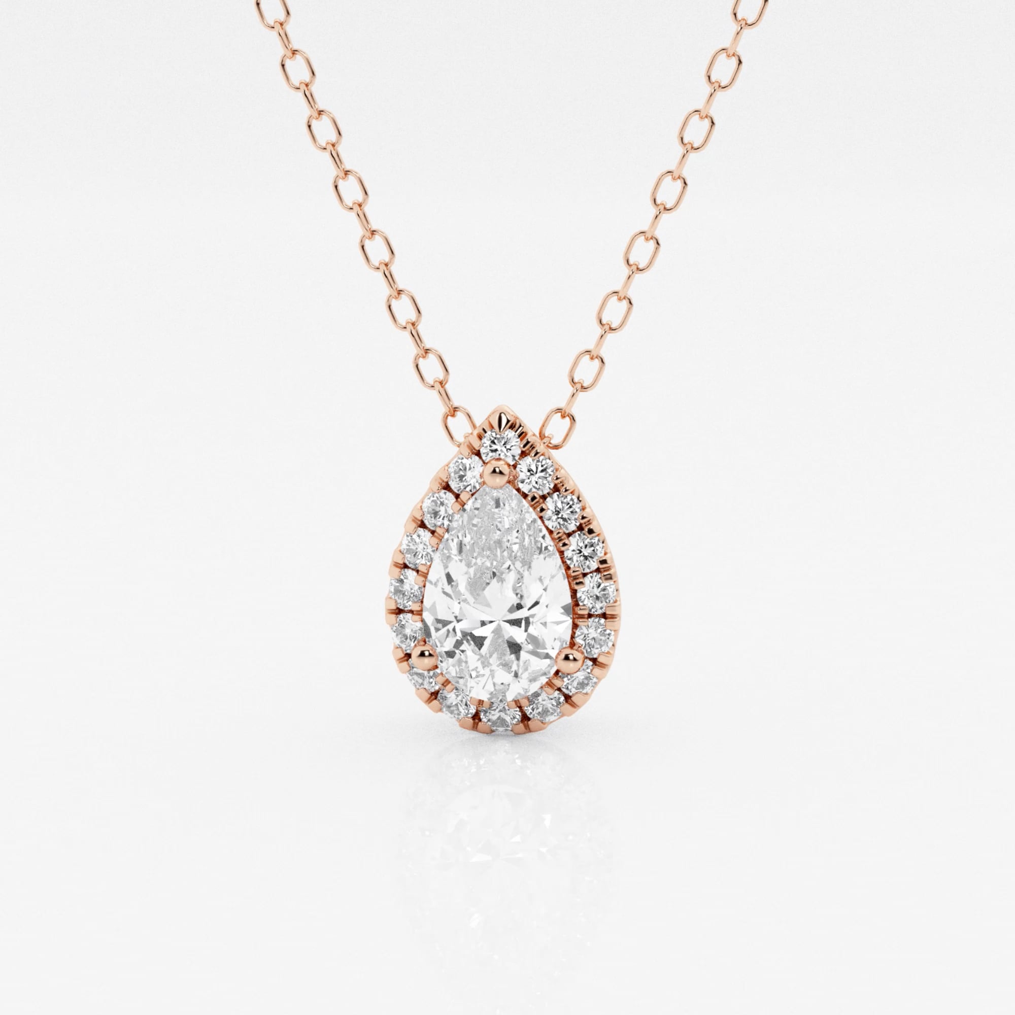 product video for 5/8 ctw Pear Lab Grown Diamond Halo Pendant with Adjustable Chain