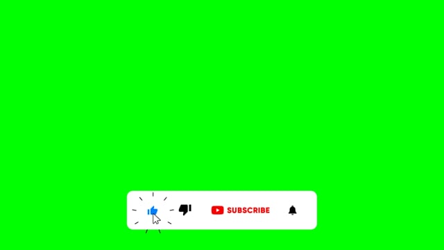 Green screen subscribe 2025 button and bell icon