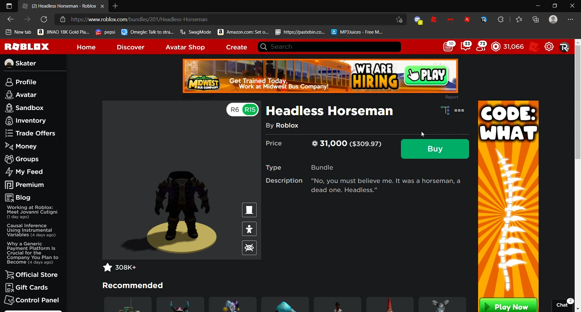 Headless Horseman! - Roblox