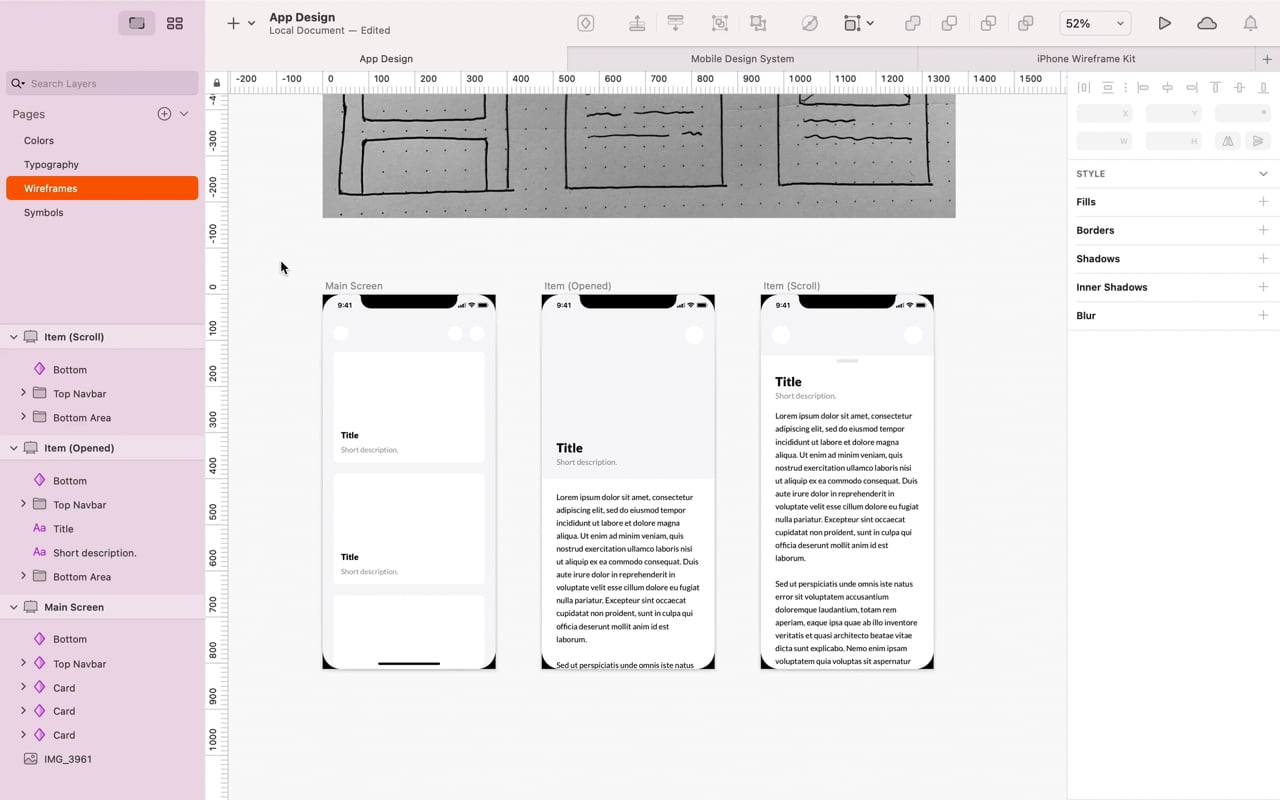 From Low to High Fidelity Wireframe