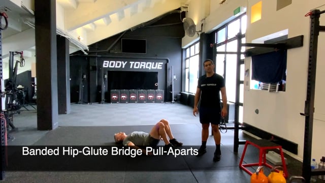 Banded Hip-Glute Bridge Pull Apart