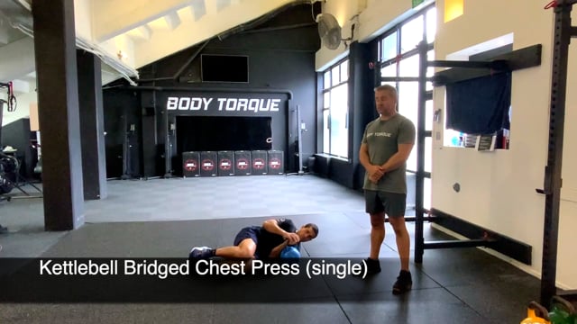 Kettlebell Bridged Chest Press (single)